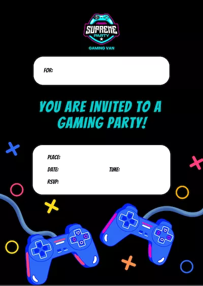 Gaming party invitation